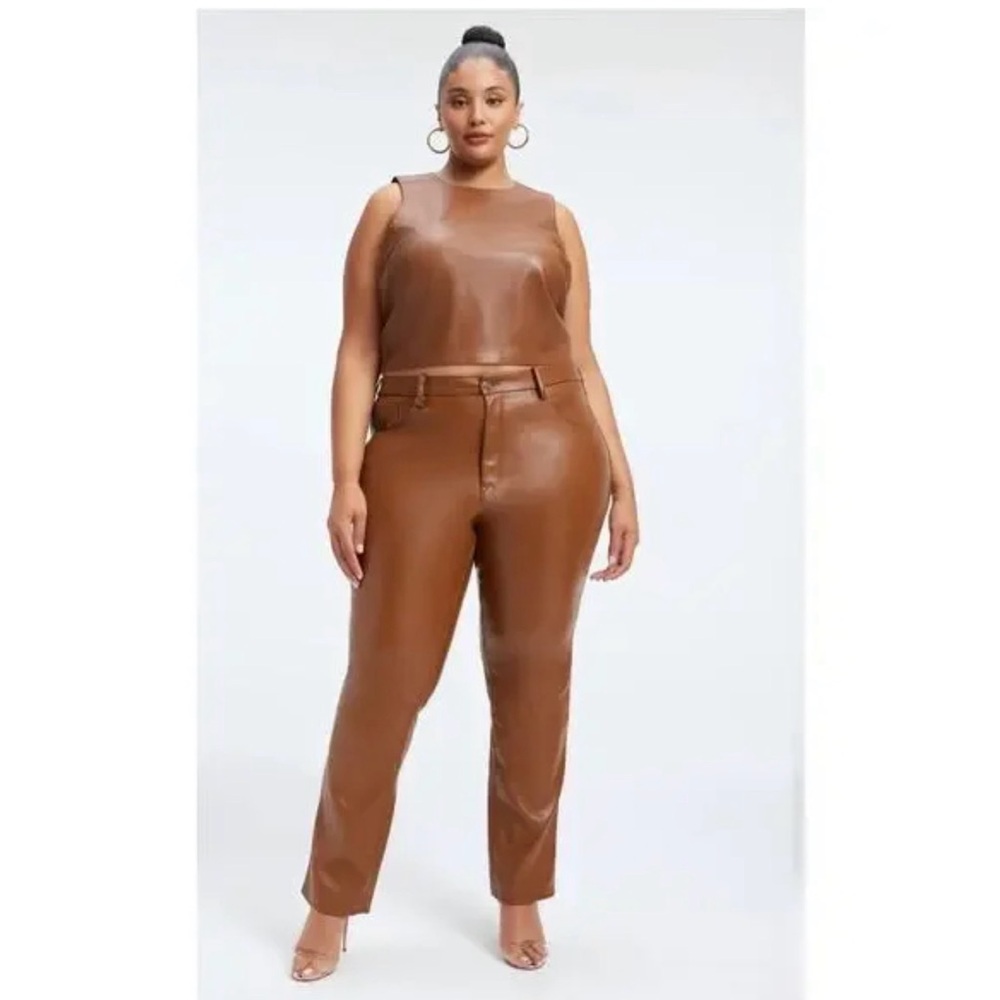 Good American Better Than Leather Good Icon Straight Leg Pants